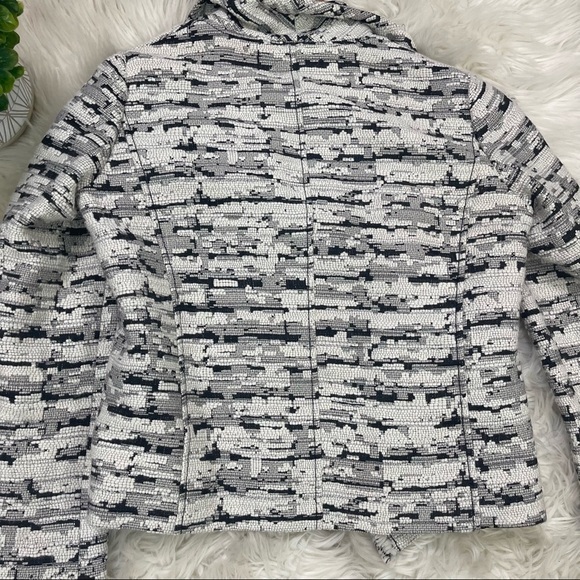 Vince Frayed Edge Jacket Blazer‎ Black & White Wool - Picture 9 of 11